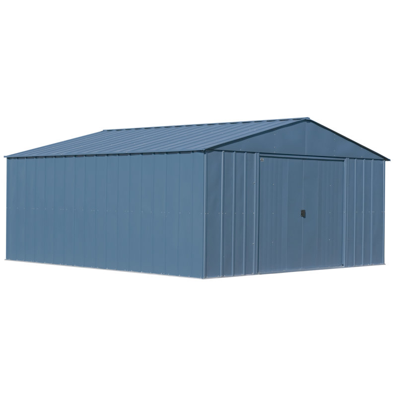 14 ft x 14 ft Blue Steel Storage Shed