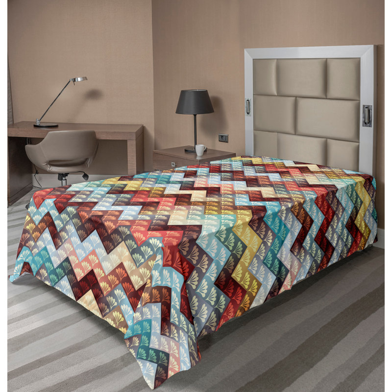 Ambesonne Top Flat Sheet Royal, Twin XL Flat Sheet, Multicolor Chevron 6