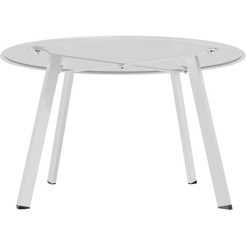 Round Outdoor Coffee Table - 70 cm W 70 cm D, White