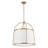 5-Light Modern Farmhouse Chandelier With Off-White Fabric Shade