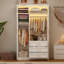 Armoire penderie avec 3 tiroirs à DEL
