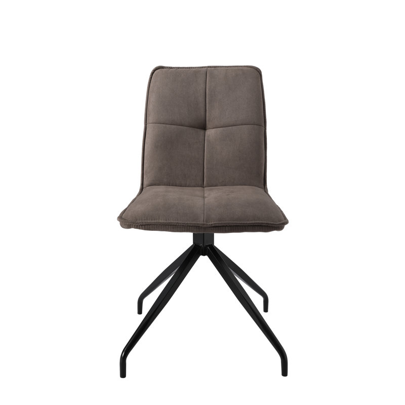 Velour Suede Swivel Chair, Dark Brown