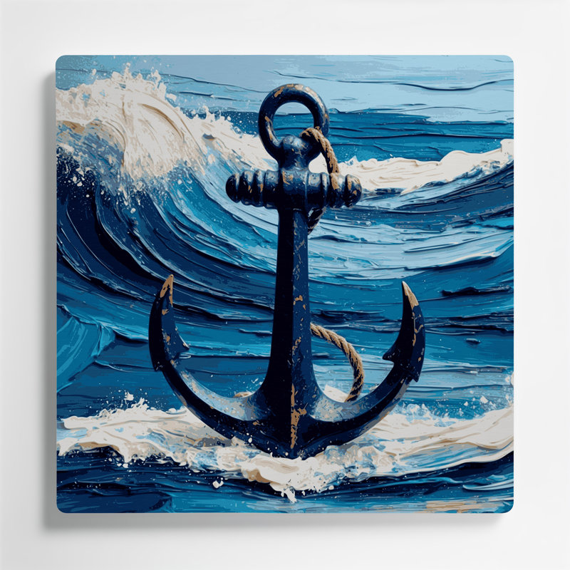 Art mural en métal bleu marine, H 12 po x l 12 po