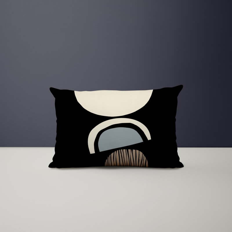 Housse et insert de coussin rectangulaire intérieur / extérieur en polyester / mélange de polyester Chamu, Gris