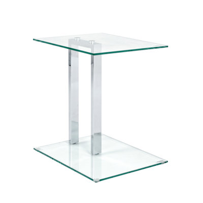 Holly Glass Top C Table End Table