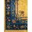 Antique Art Deco Room Size Wool Blue Navy, Yellow Rug