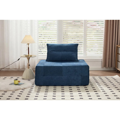 Canapé modulaire à assise profonde de taille standard - Dossier réglable et tissu chenille - Emballage comprimé - Pour le salon / la chambre / le salon