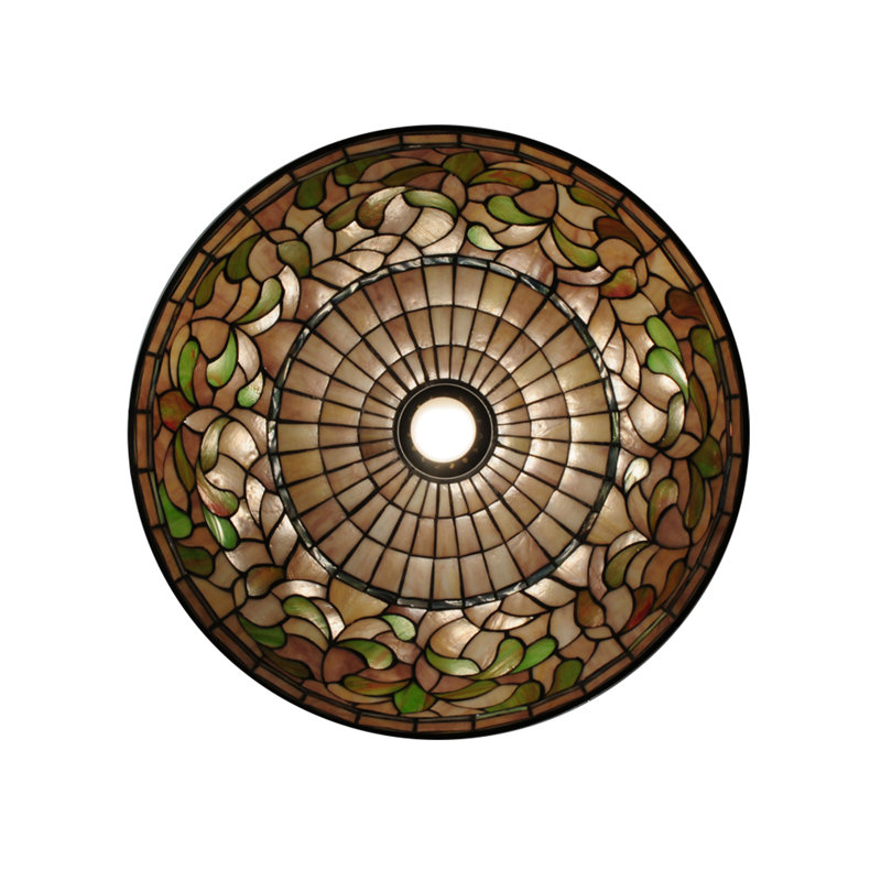 20" Amber Mauve Glass Pendant with Mahogany Bronze Finish