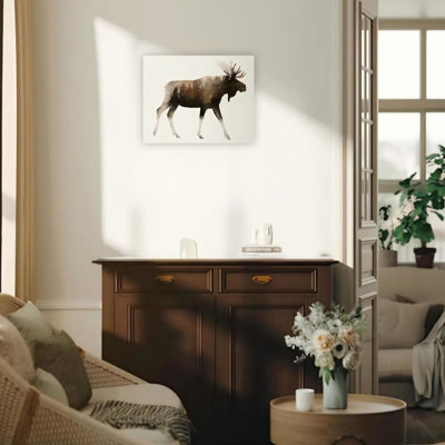 Western Moose Unframed Canvas Wall Art 24" X 18"