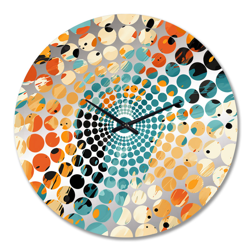 Horloge murale abstraite multicolore Feather Fury, Grand
