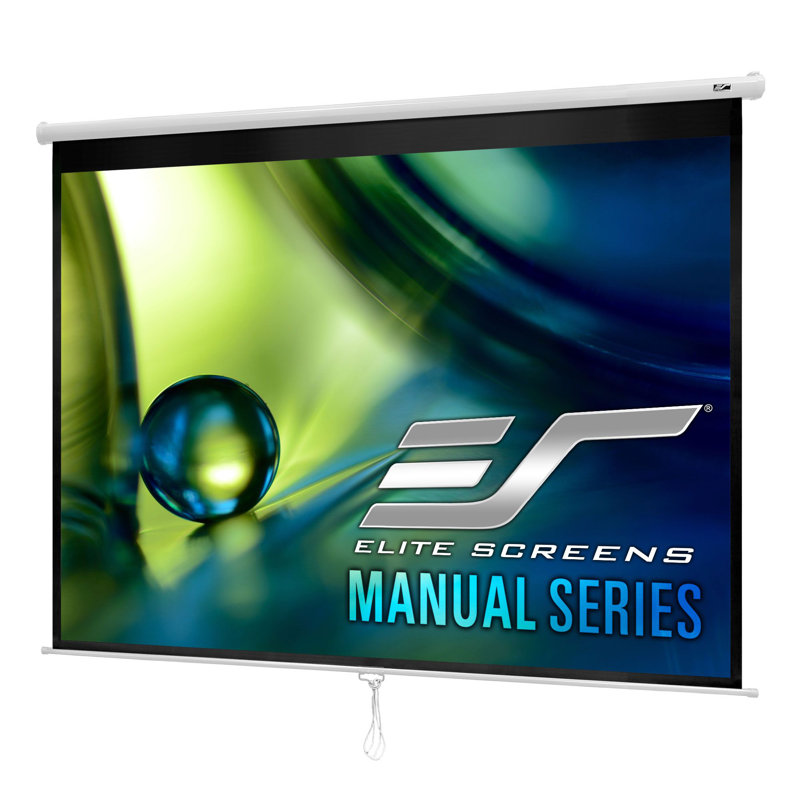 Manual Series Manual Wall/ Ceiling white case Mounted Projector Screen, 80" diagonal