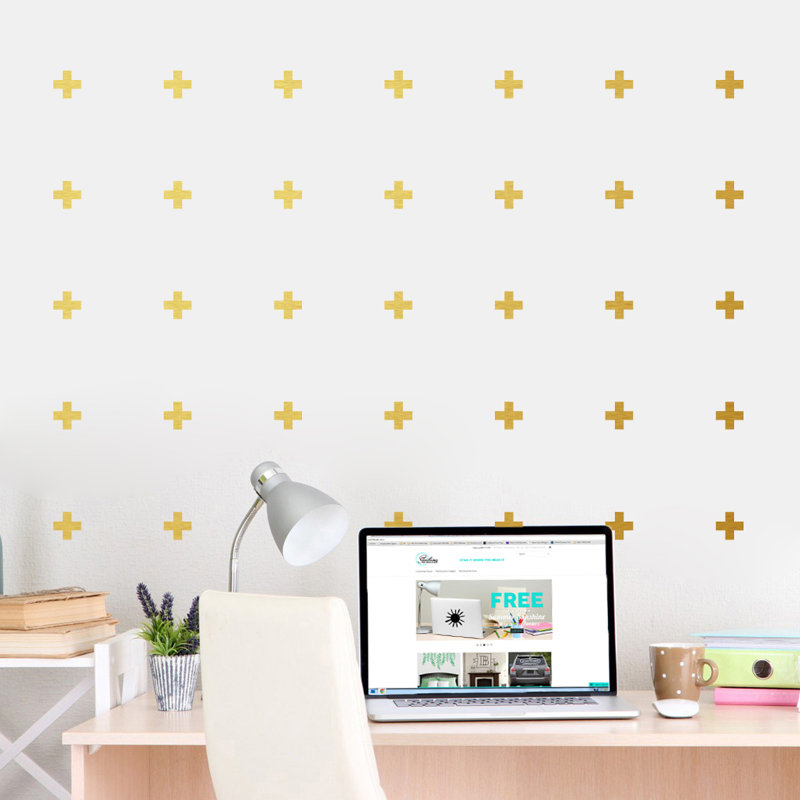 Adhésif décoratif signe plus, Or