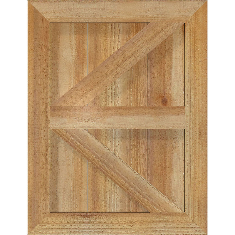 TimberCraft 5 3/8 "encadré avec panneaux n-lattes avec Z-Bar, cèdre rouge de l'Ouest, 16 1/8 po, 21 po