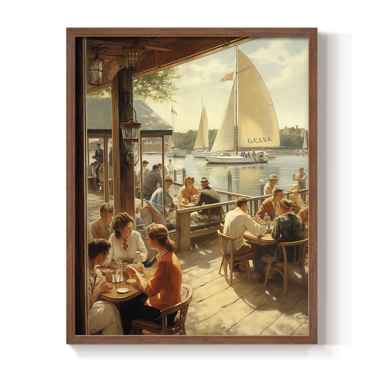 NAUTICAL Series DCxxI, reproduction encadrée - bois massif, H 15 po x l 12 po, Noyer
