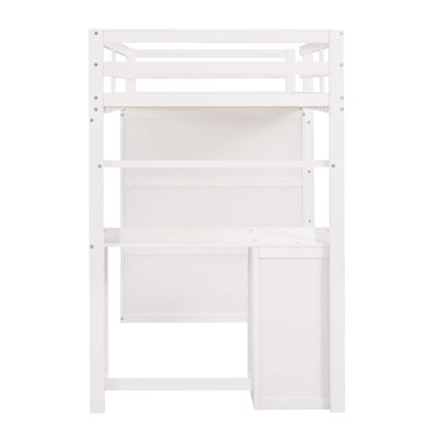 Loft Bed With Drawers,Desk,And Wardrobe