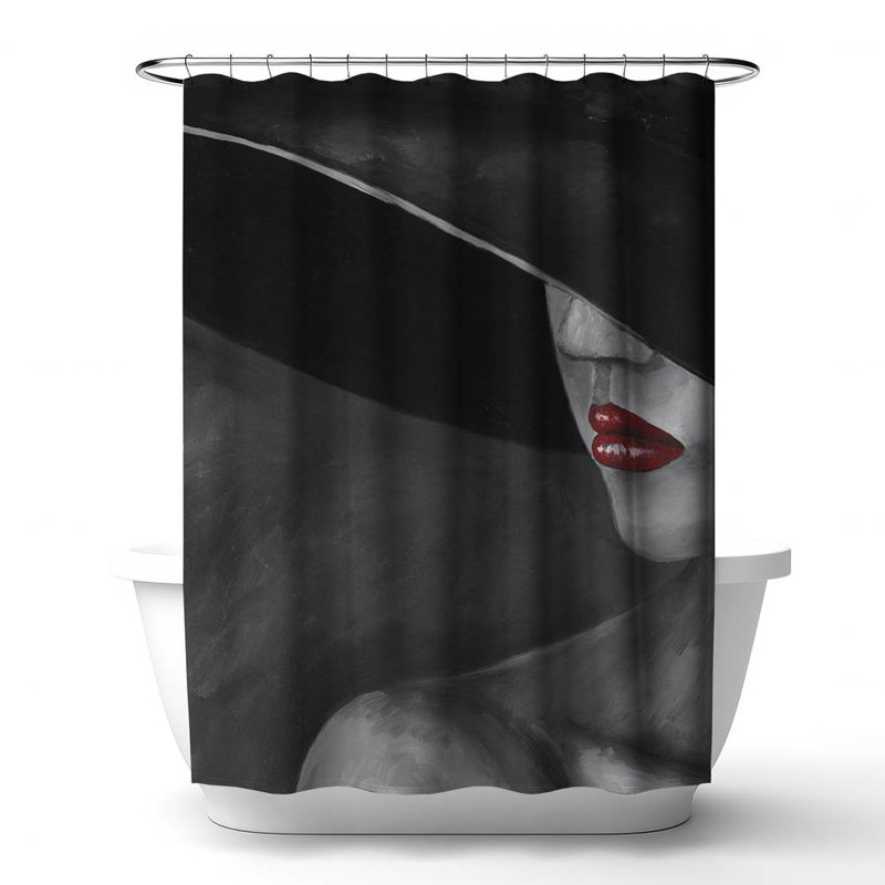 Shower Curtain FA28 – Polyester Shower Curtain, Dye Sublimation Print, 71" W × 74" L
