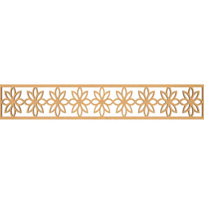 46 5/8"W x 8"H x 3/8"T Daisy Fretwork Moulding, Raw MDF