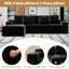 Canapé modulaire modulaire Cloud avec méridienne, canapé long en forme de L à gauche avec assise profonde et canapé 3 places désossé surdimensionné pour le salon-735584718