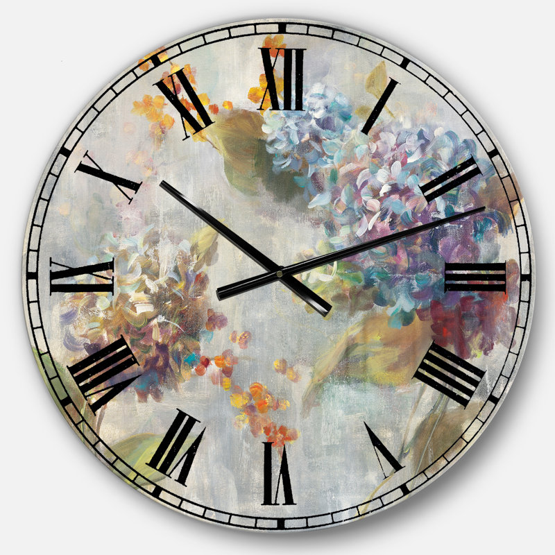 Hortensia d'automne - Horloge murale traditionnelle, Grand
