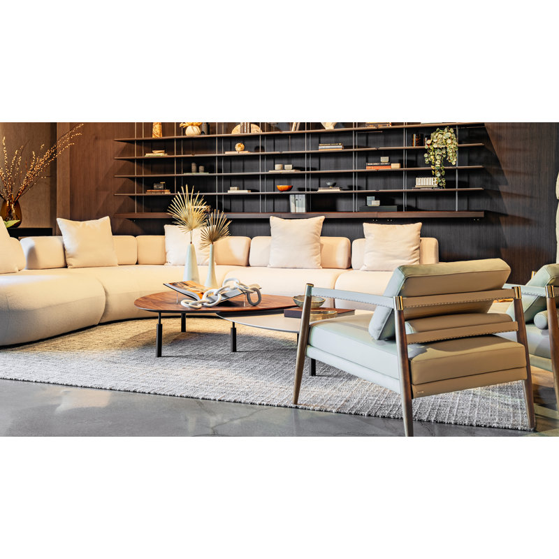 Messina Modular Sofa 07 In Vainilla Bouclet, 29" H x 175" W x 154" D
