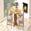 Ensemble de salle à manger extensible 5 pièces Farmhouse: table en bois (feuille de 15,7 po) et 4 chaises rembourrées-849946602-849946600