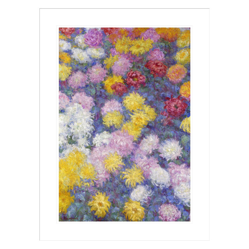 «Chrysanthemums» par Claude Monet, impression giclée encadrée, H 29,5 po x l 22,1 po