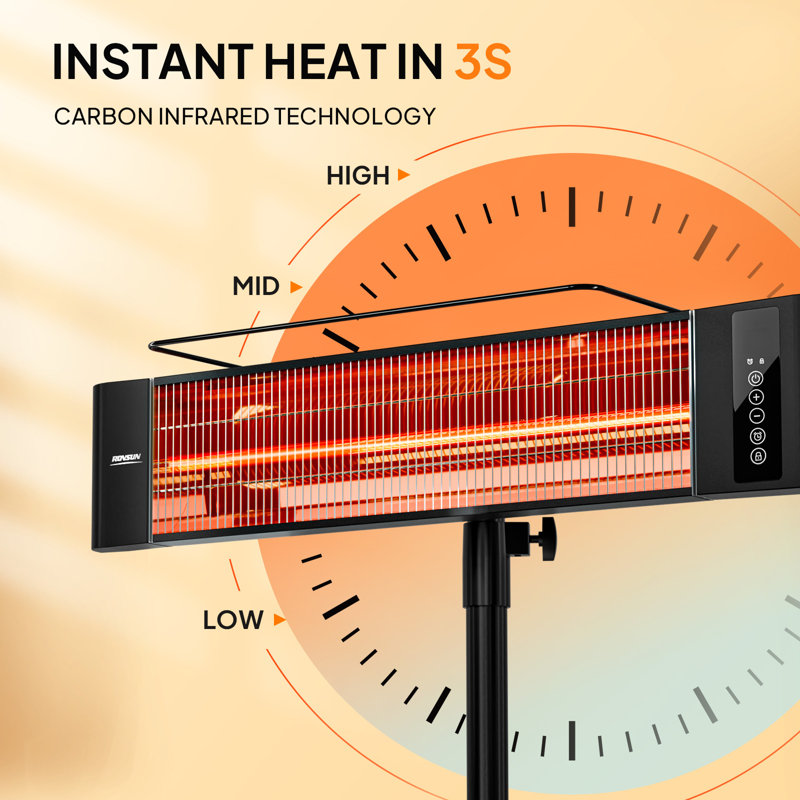 1500-Watt Indoor/Outdoor Electric Heater With Remote Control