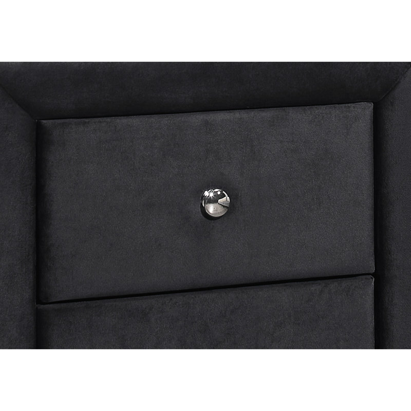 Table de chevet en velours gris de 16,3 po de hauteur avec rangement 21,16 po pour la décoration de la chambre à coucher