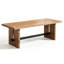 Table de salle à manger rectangulaire en bois massif et fer, brun et noir-258860494