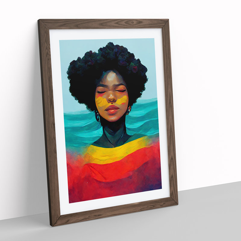 Marvellous Woman - Wall Art, 48cm H x 36cm W x 2cm D, Oak Framed Paper, White
