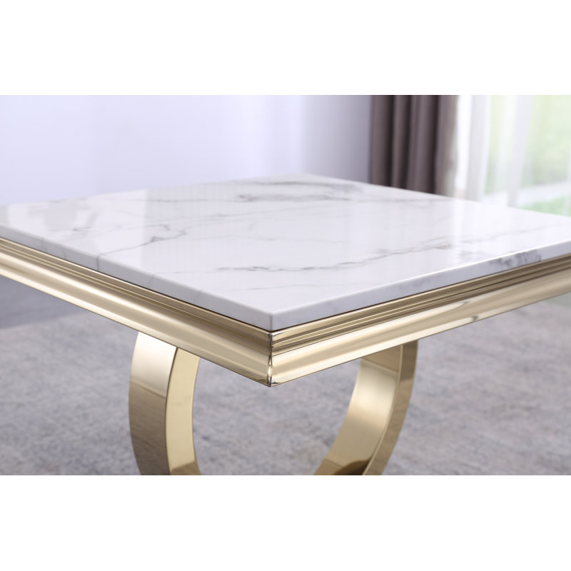 Table de bout Torion, Blanc, Doré