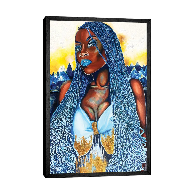 Yemaya - Painting on Canvas, 66.04cm H x 45.72cm W x 3.81cm D, Black Framed