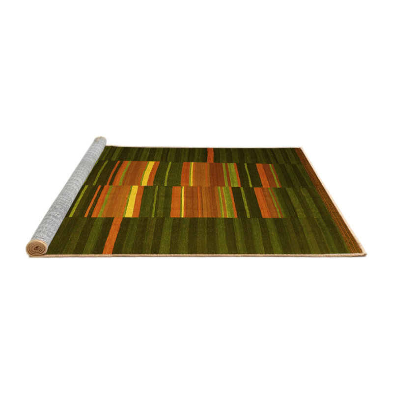 Heidelies Performance Striped Indoor Rug, Round 7'