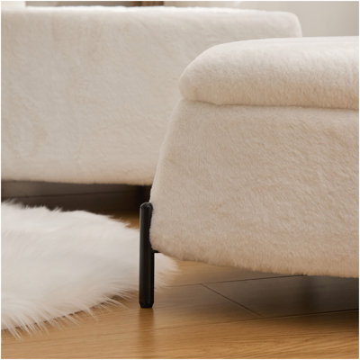 Ensemble de repose-pieds avec repose-pieds de 29,9 po de largeur avec repose-pieds en métal et tabouret de 29 po.