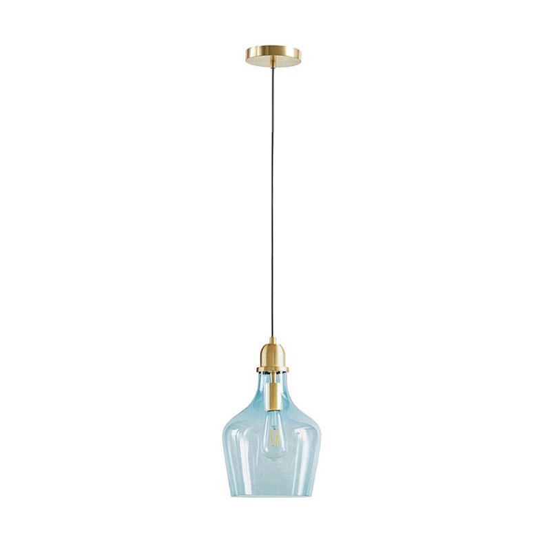Luminaire suspendu en forme de cloche Auburn, Or, Bleu
