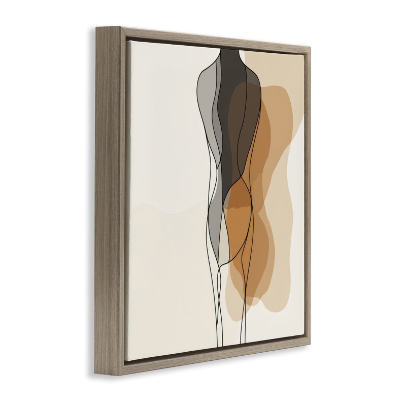 Cadre flottant Earthy Neutrals, design par LSR Creative Studio, H 25 po x l 25 po, Cadre flottant orme Montalcino