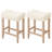25.75" H Mid-Century Modern Saddle Stool Backless Upholstered Counter Stool with Wood Frame-1247161820