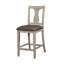 Ensemble de salle à manger de style rustique blanc antique 5 pièces ensemble de salle à manger à hauteur de comptoir avec tablettes et chaises hautes