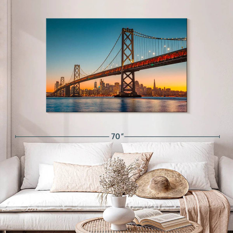 Lilie Oakland Bay Bridge Panorama, H 32 po x l 48 po