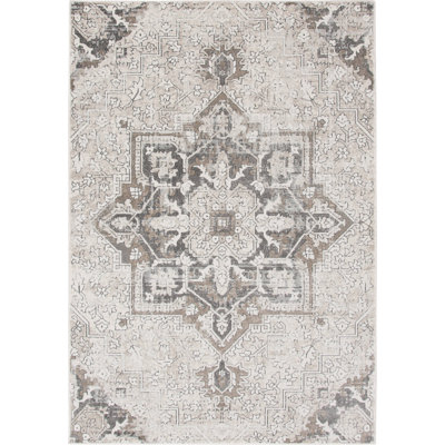 Bungalow Rose Quinonez Taylin Cream/Multi Distressed Indoor Polypropylene Area Rug