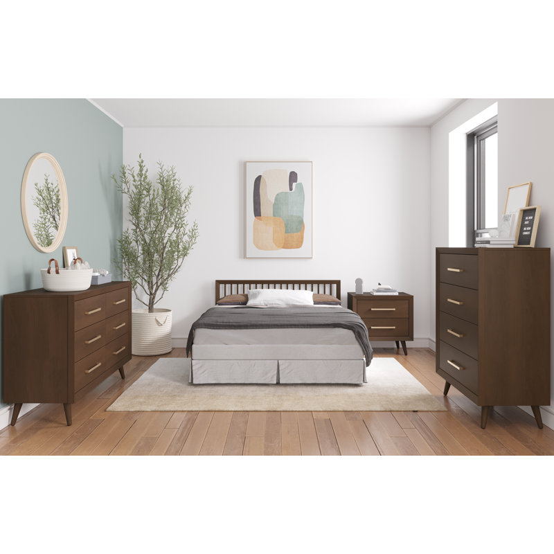 Commode double 6 tiroirs Cranbrook, Brun
