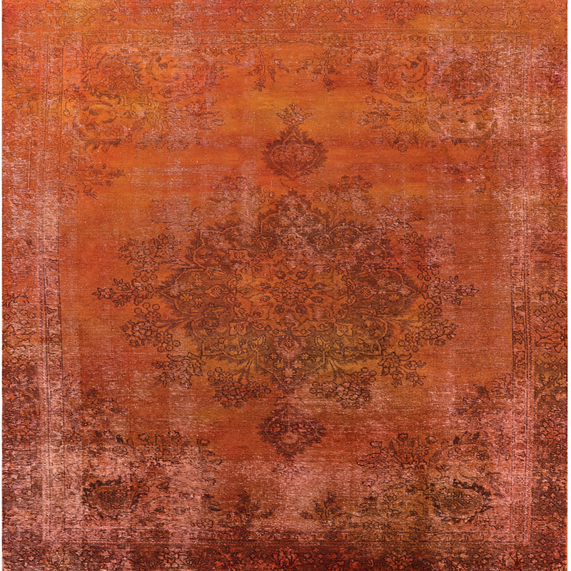 Tapis oriental gris / orange Richbell, Carré 4 pi