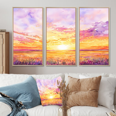 Lubbock Meadows At Sunset - Texas Wall Art Print Set