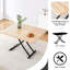 Table et chaise relevables, bureau en grain de bois, pieds en métal noir, 4 sièges rembourrés en polyuréthane avec fonction de levage, surface, options en cuir artificiel