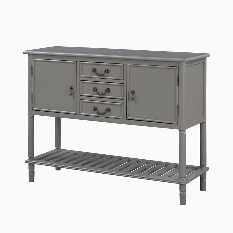 Crédence l 14,77 po avec armoire, gris