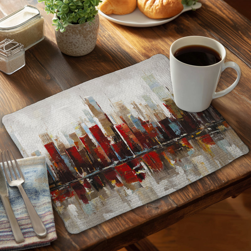 Colorful Skyscrapers Placemat | Braided Polyester Home Decor