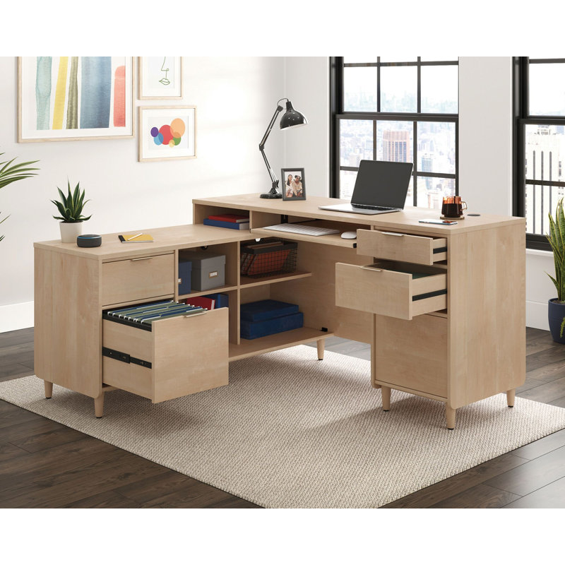 Bureau d'écriture rectangulaire l 59,055 po Jivon, Brun clair