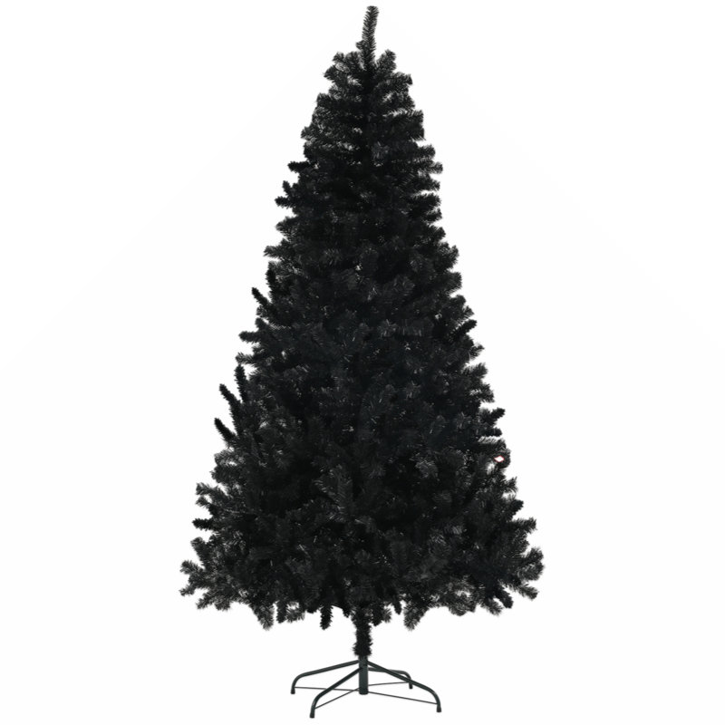 Arbre de Noël 6 pi avec sapin de Noël artificiel non éclairé avec branches réalistes, sapin de Noël avec 618 pointes, noir