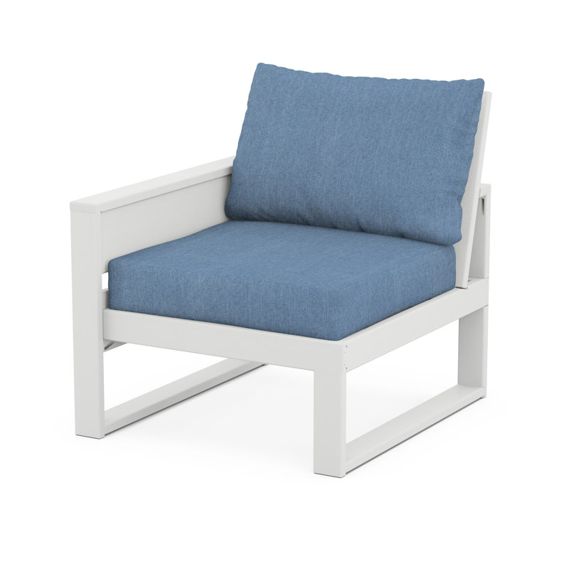 Chaise longue d'extérieur POLYWOOD Eastport, Blanc classique, Bleu ciel