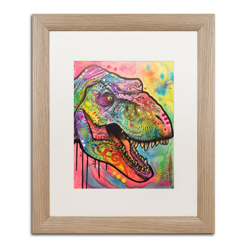 « i rex 1 », impression, H 20 po x l 16 po x P 0,5 po, Cadre noir, Blanc